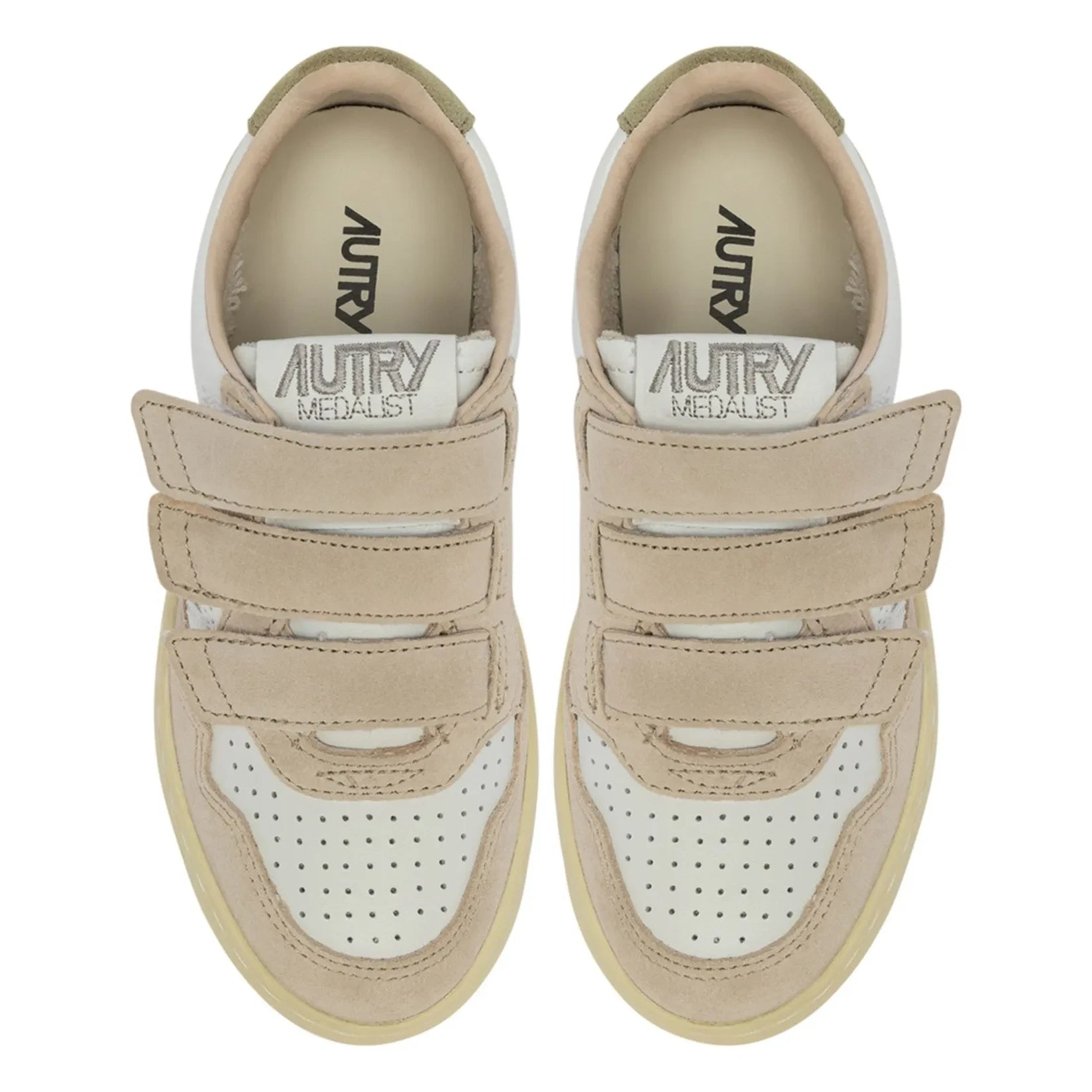 Autry - Kids Kidstripes Low Tricolor Wildleder-Sneaker | Hellkhaki