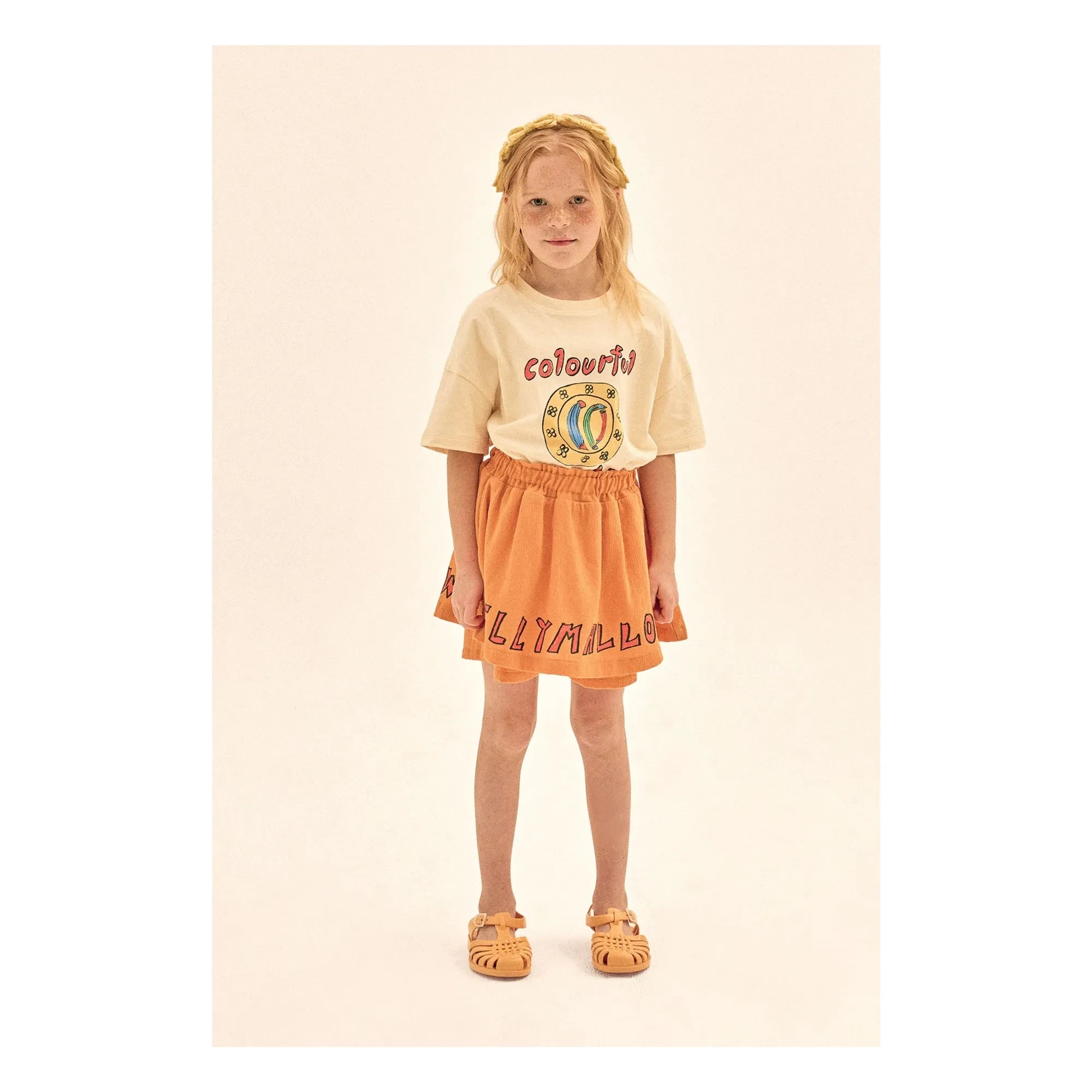 Jelly Mallow - Buntes Teller T-Shirt | Elfenbein