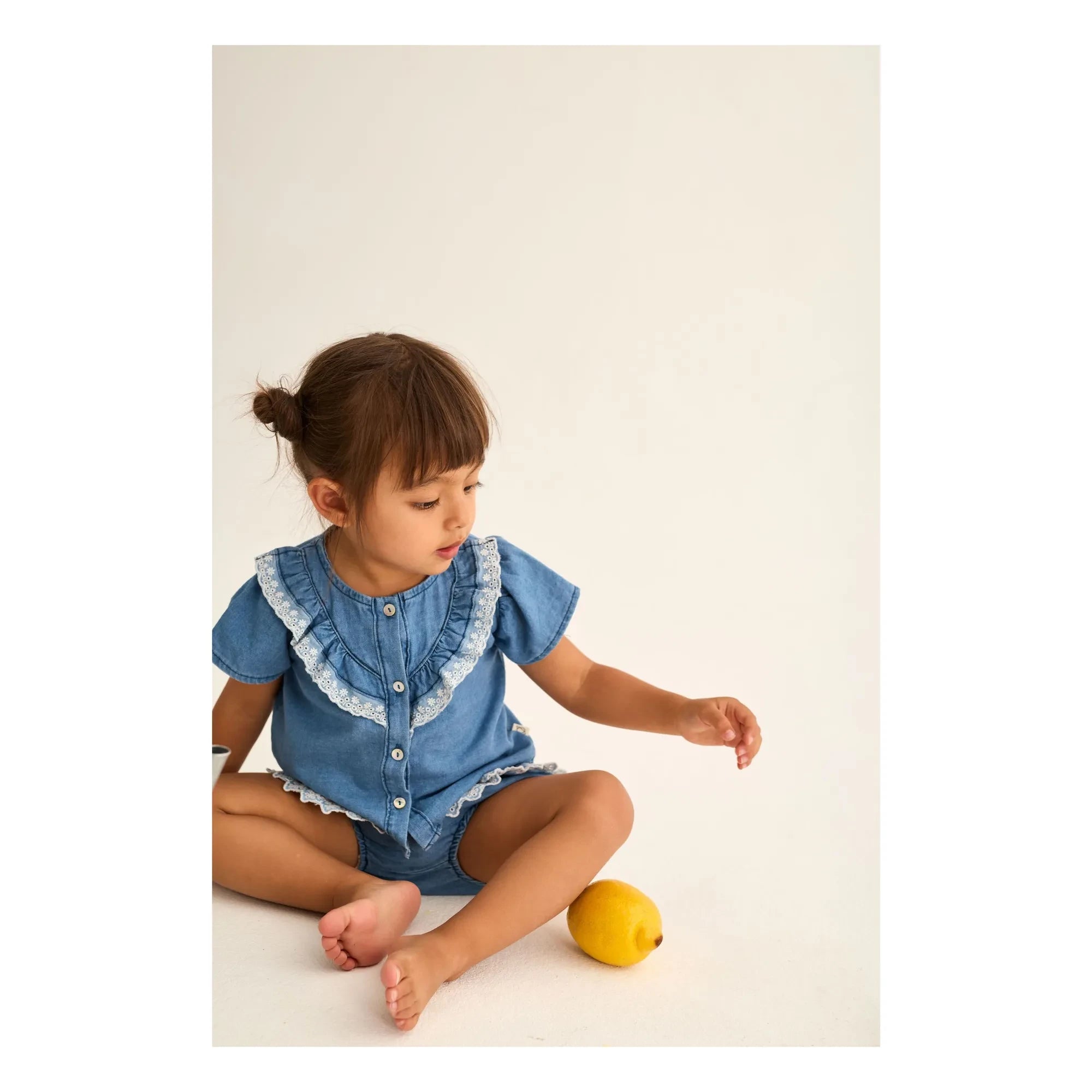 Cozmo – Denimbluse mit Rüschen, blau Malva