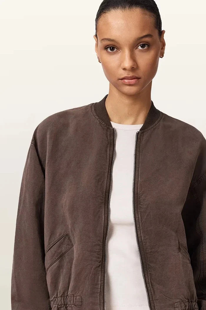 AllSaints kadın keten bomber SOFI