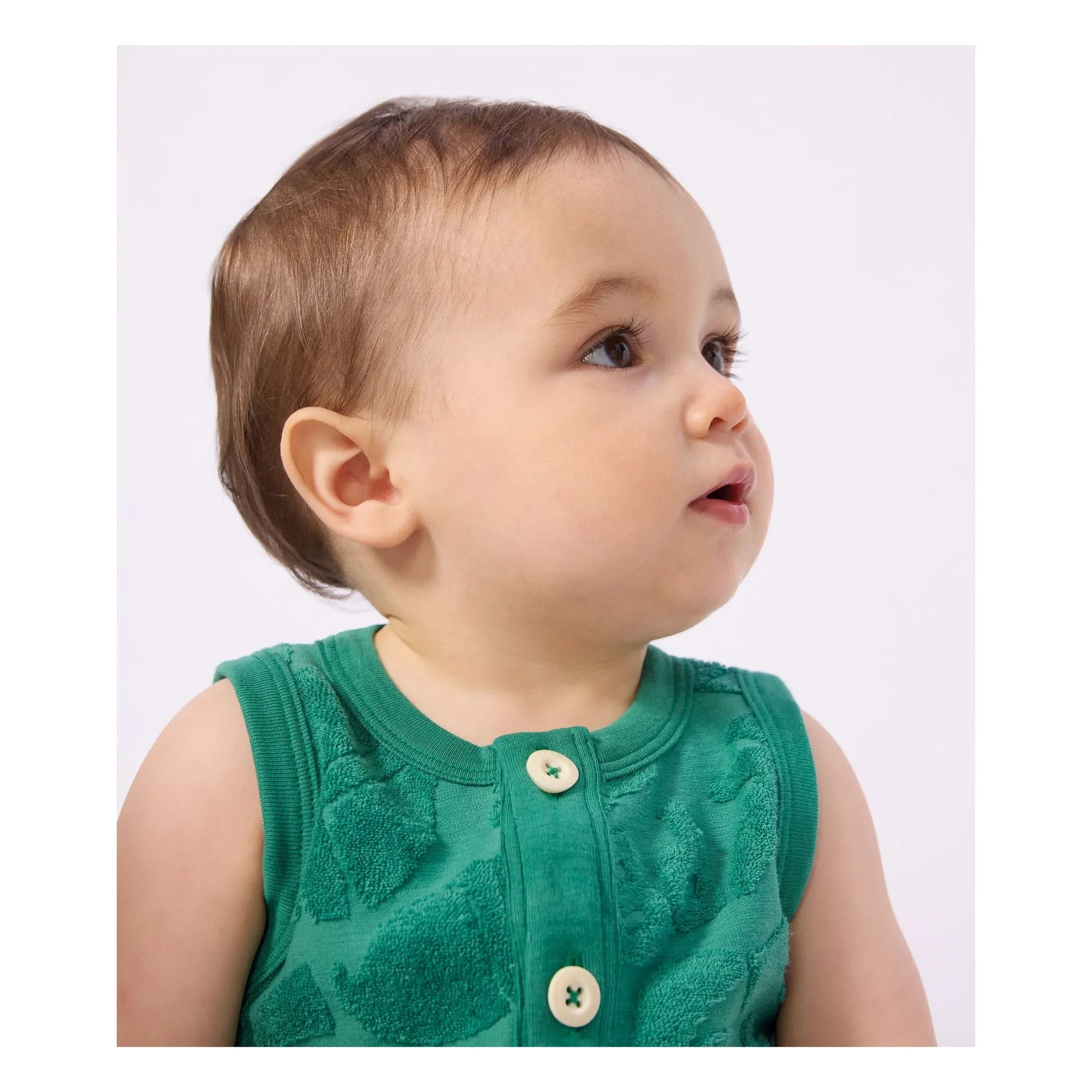 Petit Bateau - Strampler mit Palmenprint aus Bio-Baumwolle | Grün