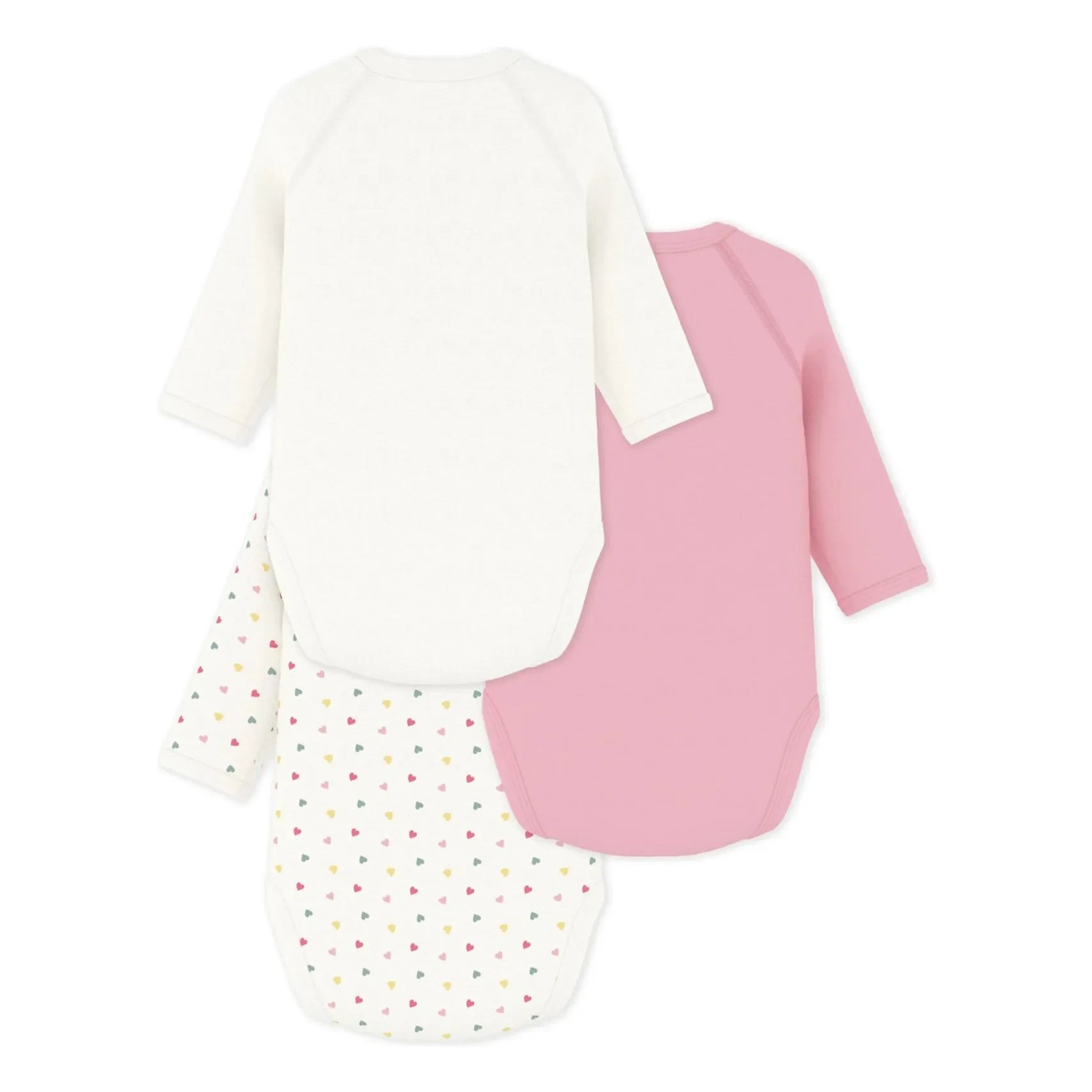 Petit Bateau - 3er Set Mon Trésor Bio-Baumwolle Strampler | Weiß