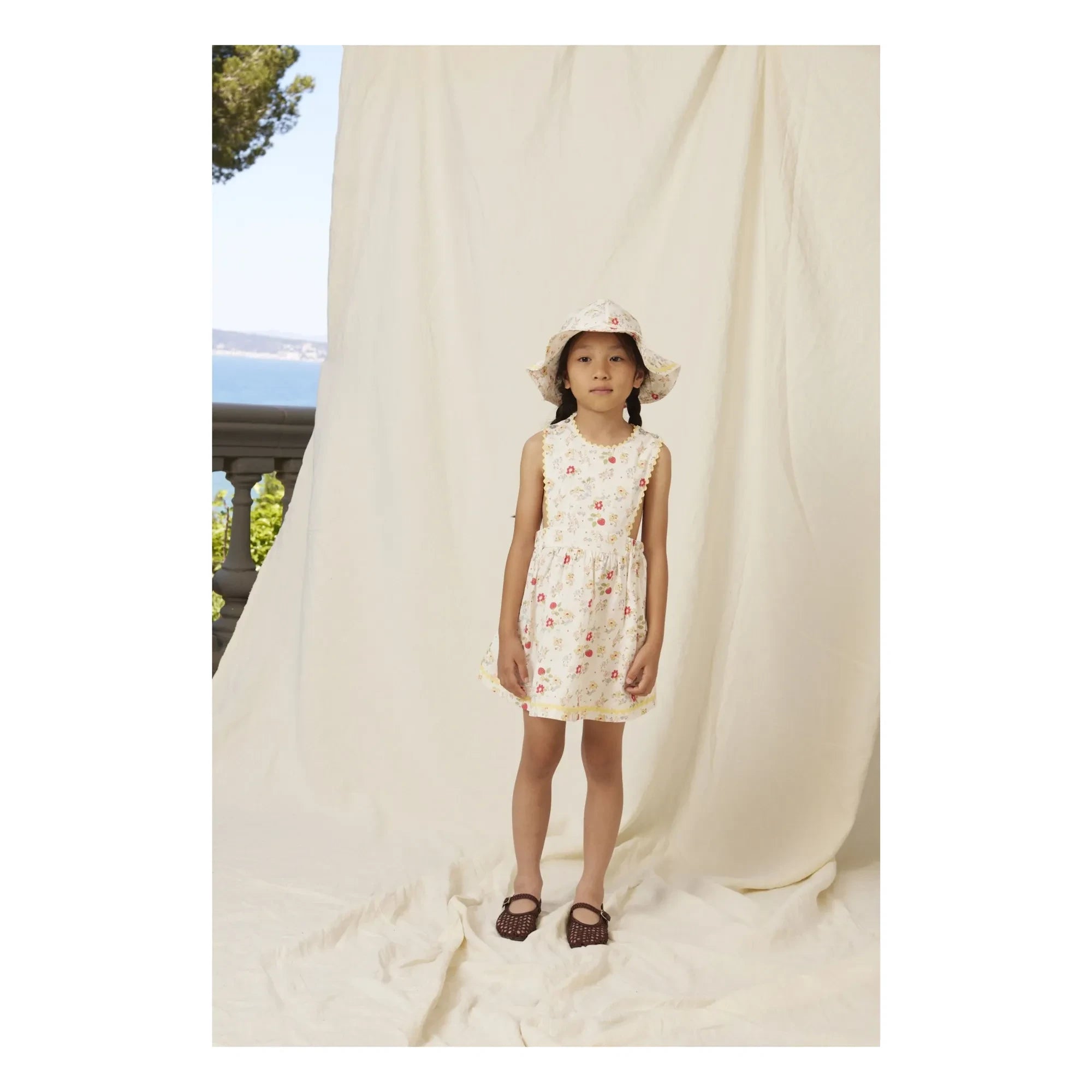 Bebe Organic - Annice Fleurie Rüschen Latzkleid | Weiß