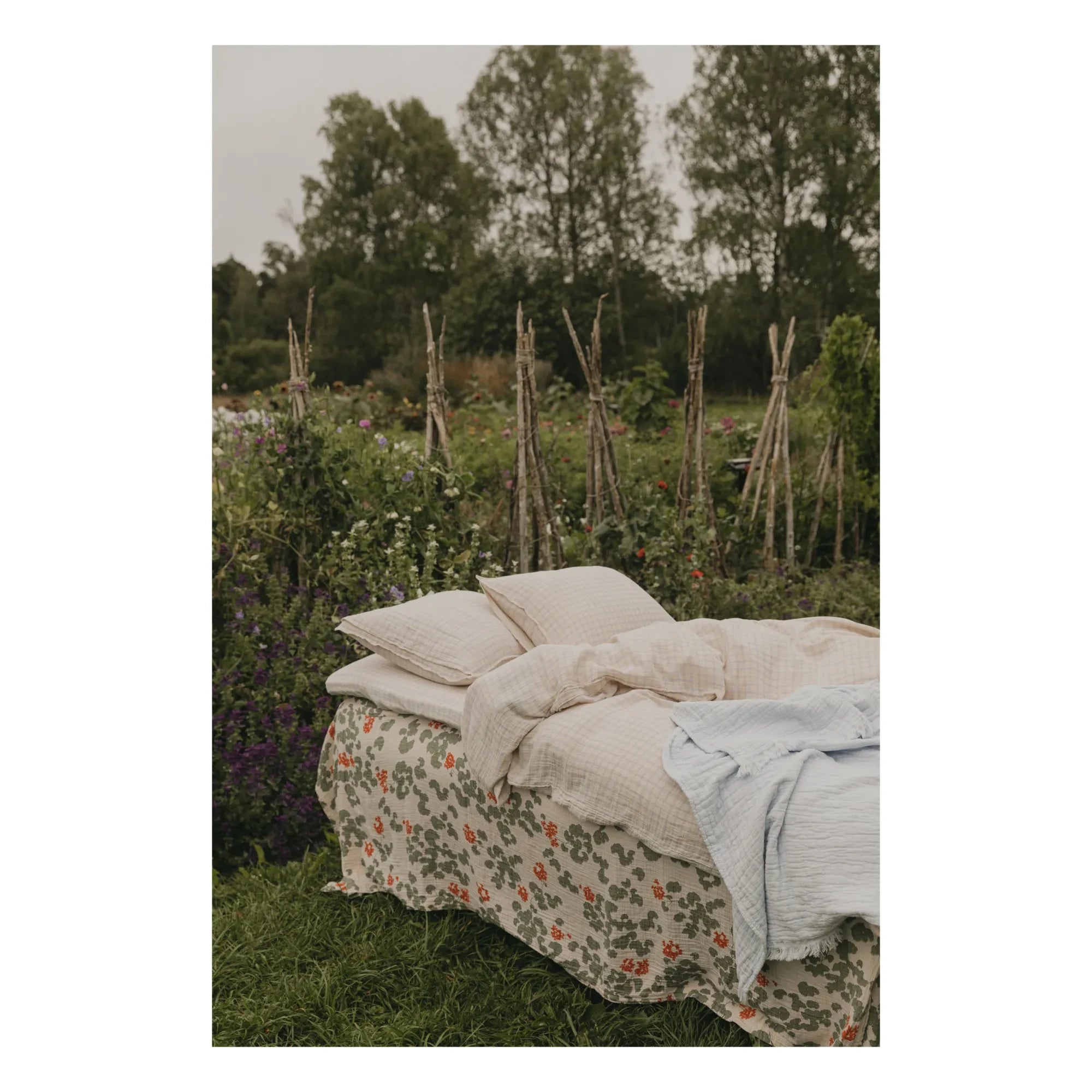 garbo&friends - Gingham Sky Bettbezug | Hellblau