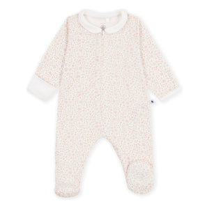 Petit Bateau - Pyjamas Dors Bien Çiçekli Organik Pamuk | Beyaz