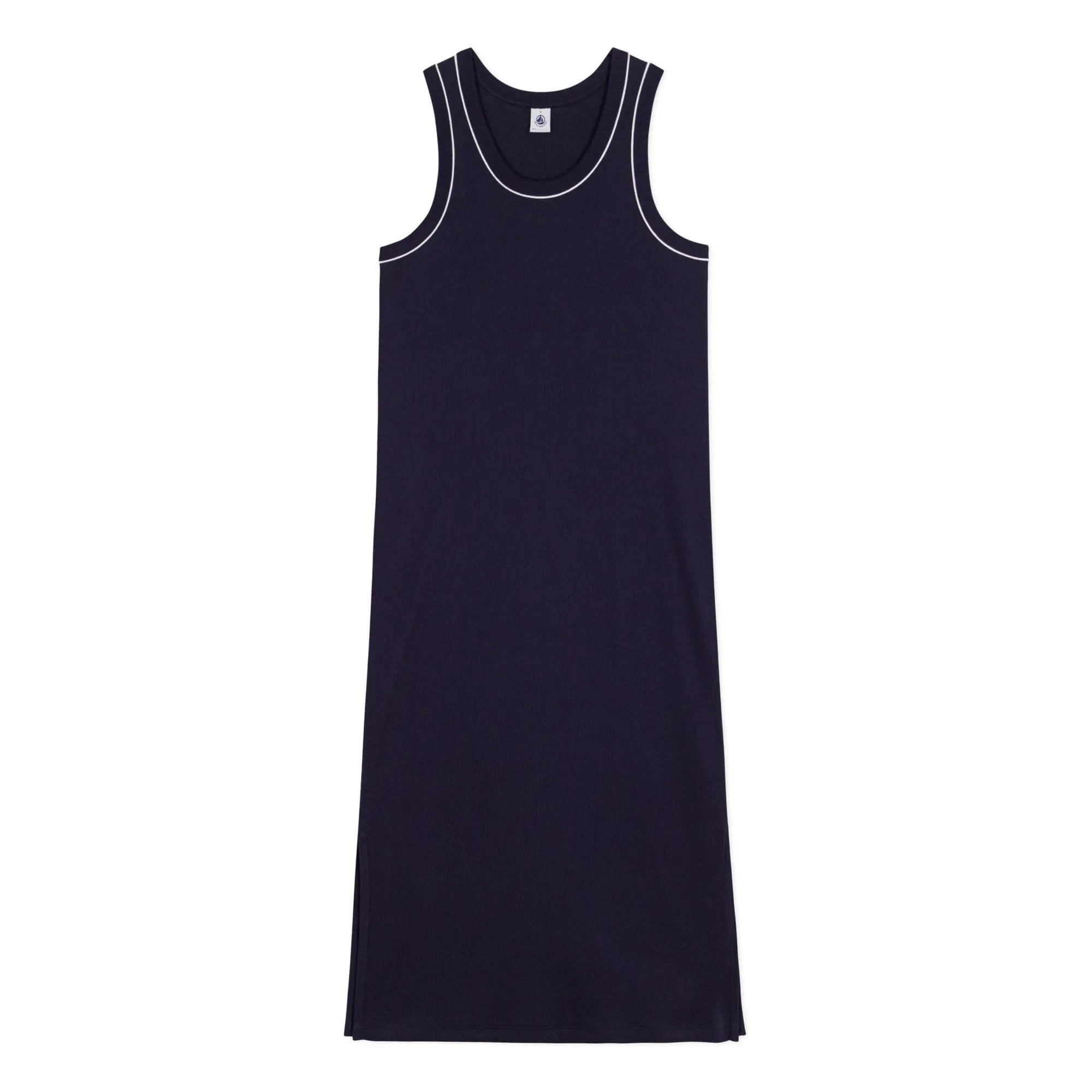 Petit Bateau - Glattes Ripp-Trägerkleid | Marineblau