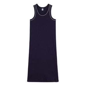 Petit Bateau - Glattes Ripp-Trägerkleid | Marineblau
