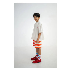 Repose AMS - Gestreifte Jogger-Shorts aus Bio-Baumwolle | Rot