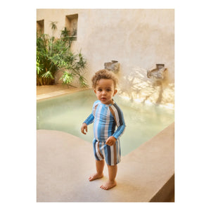 Molo - Newton Gestreifte Badeshorts aus recyceltem Material | Blau