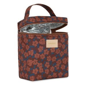 Nobodinoz – Isolierte Lunchtasche Hyde Park Maroon Poppies | Ziegelrot