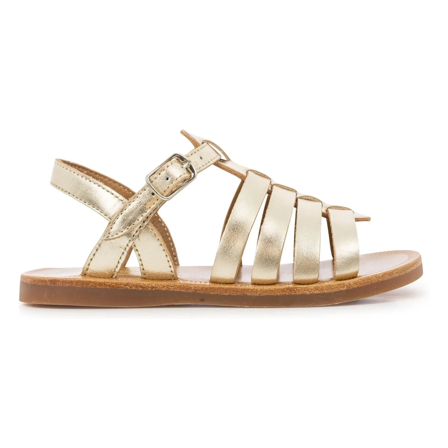 Pom d'Api - Plagette Metallic-Sandalen mit Riemen | Gold