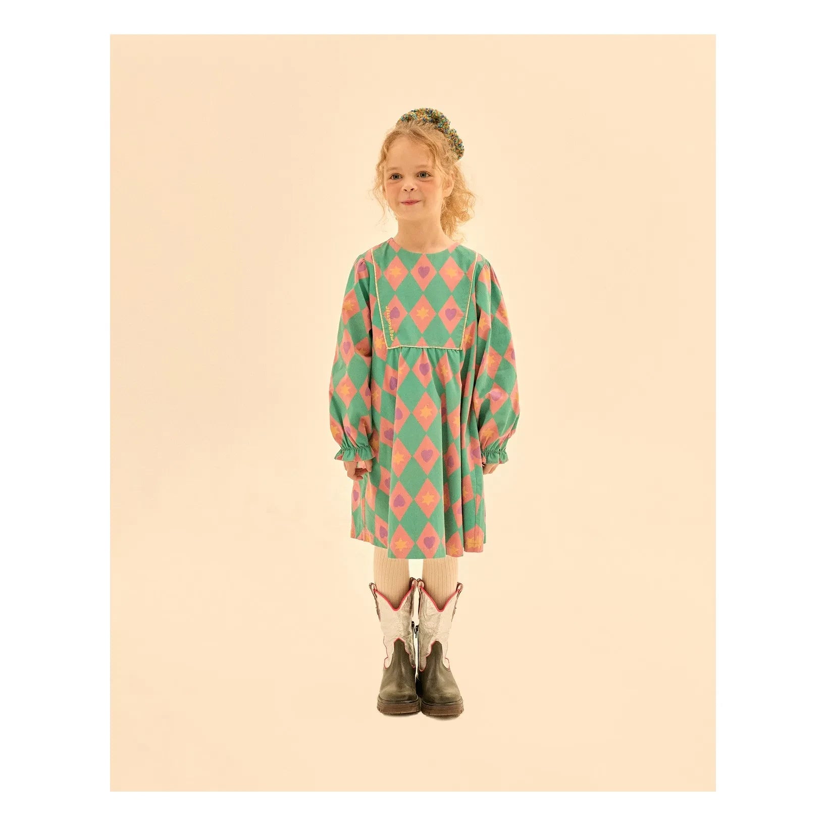 Jelly Mallow - Kleid mit Diamantenmuster | Türkis