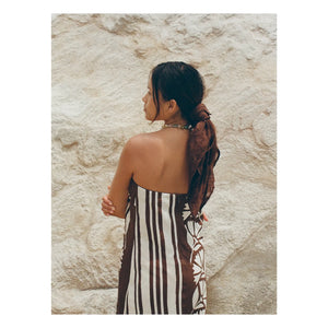 Soleil Soleil - Maeve Clove Coconut Keten Elbise | Kahverengi