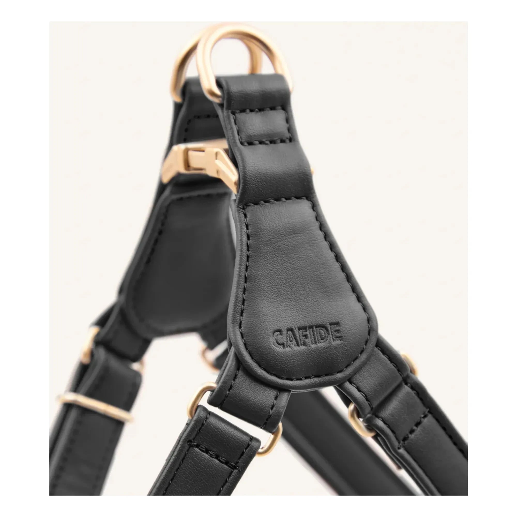 Cafide - Vegan Leder Hundegeschirr Step in | Schwarz