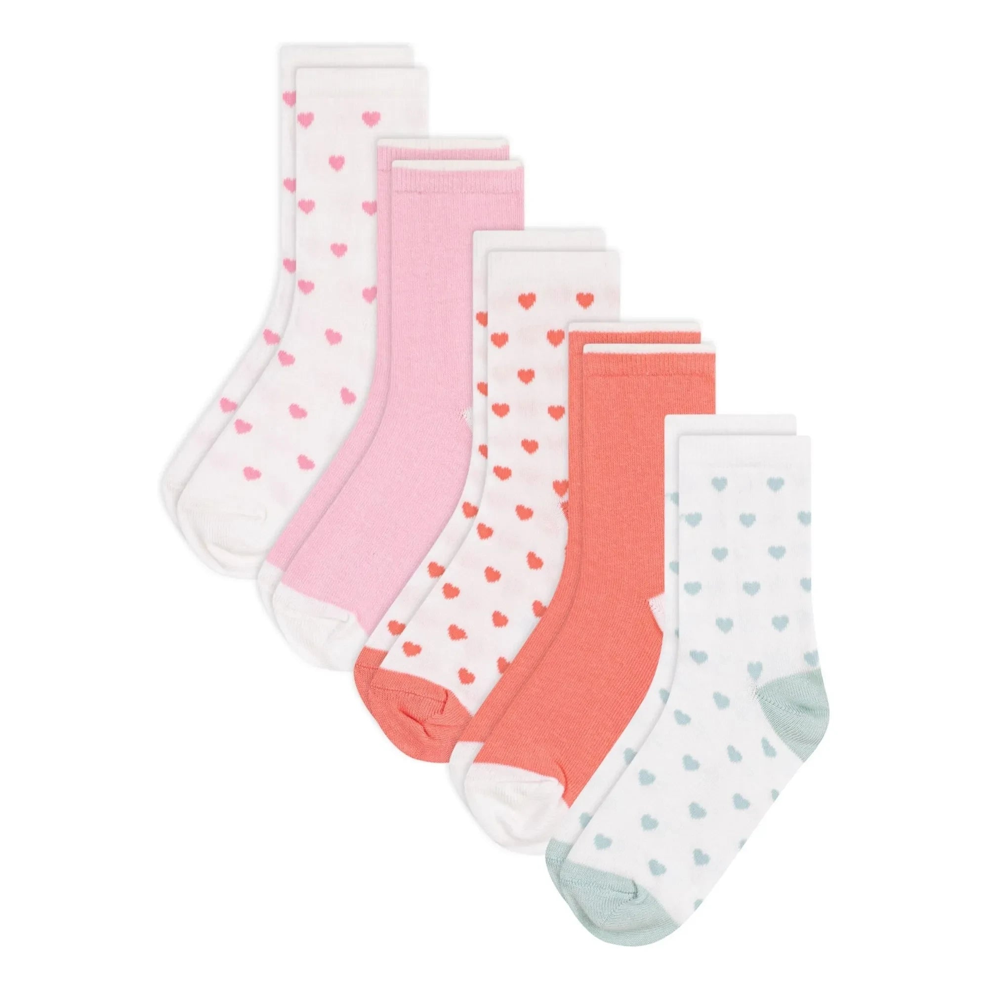 Petit Bateau - 5 Paar hohe Herzchensocken | Ecru
