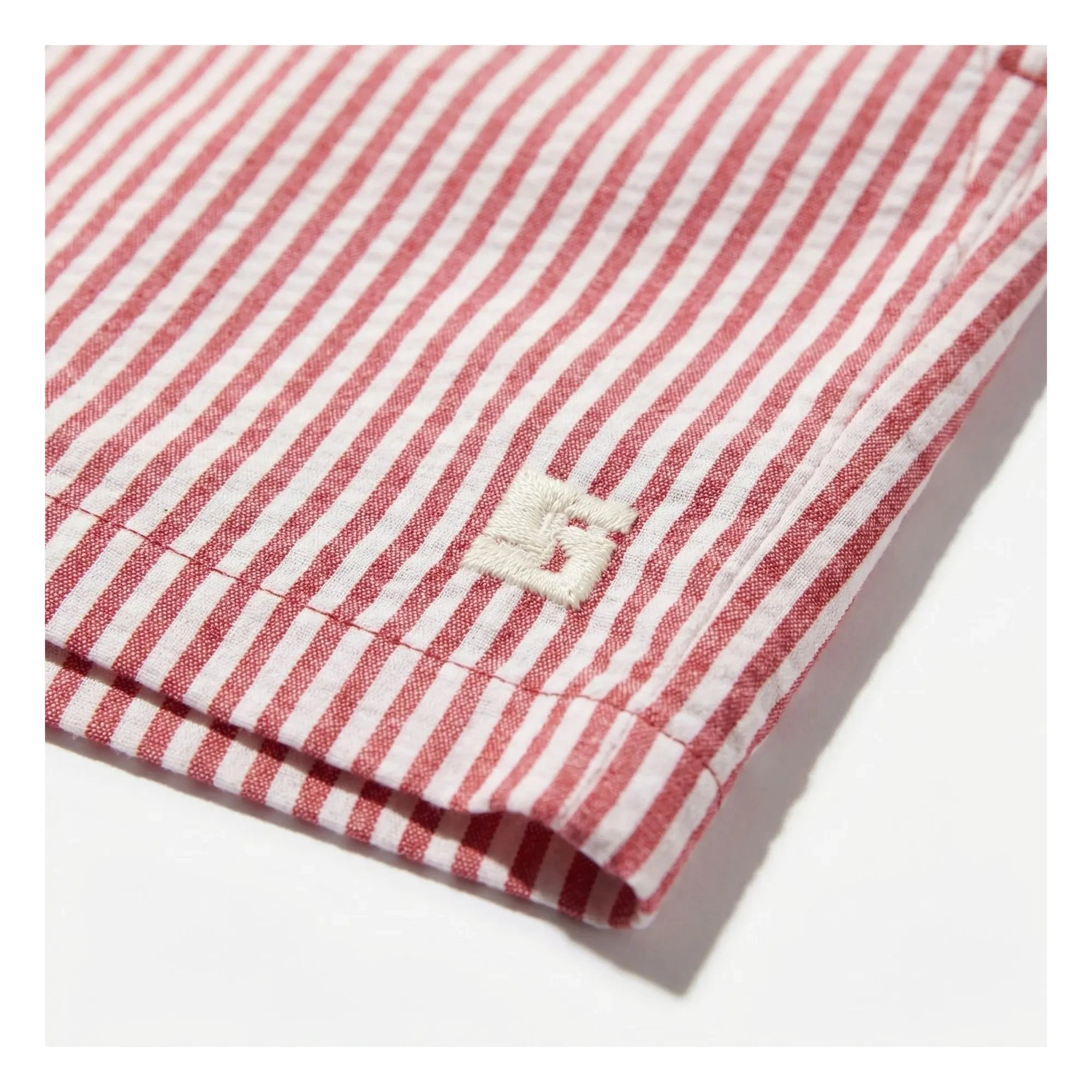 Smallable Kid - Gestreifte Tom Shorts | Kirschrot