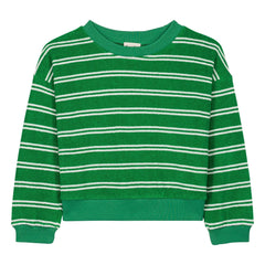 We Are Kids - Nat gestreiftes Bio-Baumwoll-Frottee-Sweatshirt | Grün