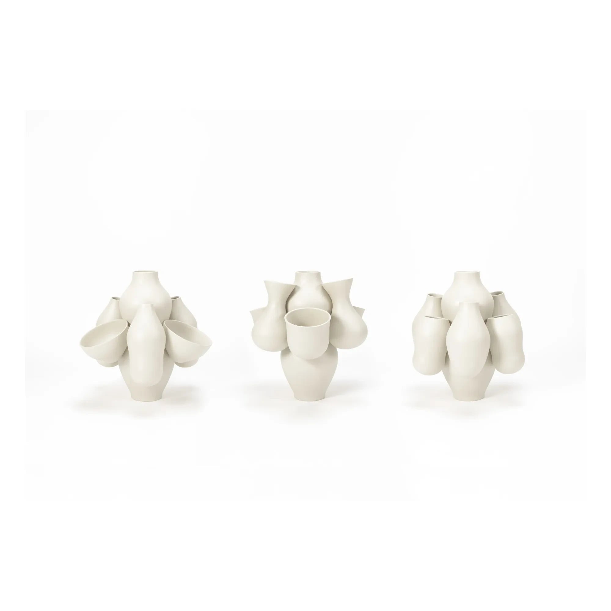Moustache - Keramikvase Qucha, Jean-Baptiste Fastrez | Creme