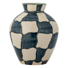 Bloomingville - Karo Stein Keramik Vase | Blau
