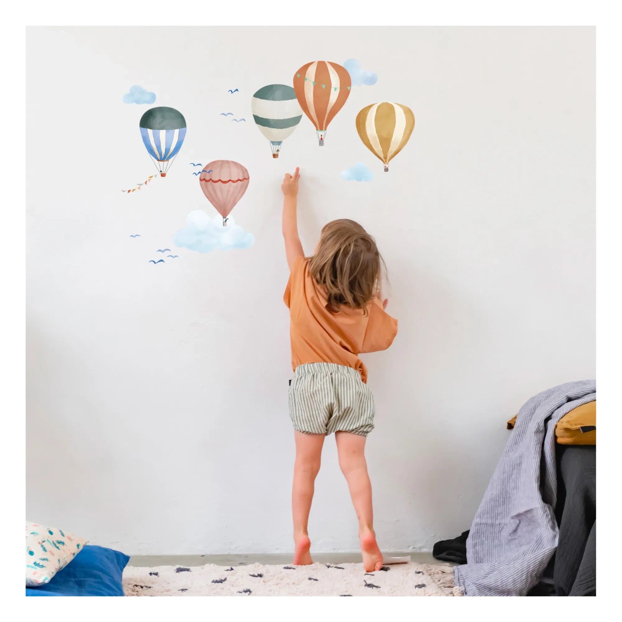MIMI'lou - Einfache Heißluftballon-Aquarell-Aufkleber