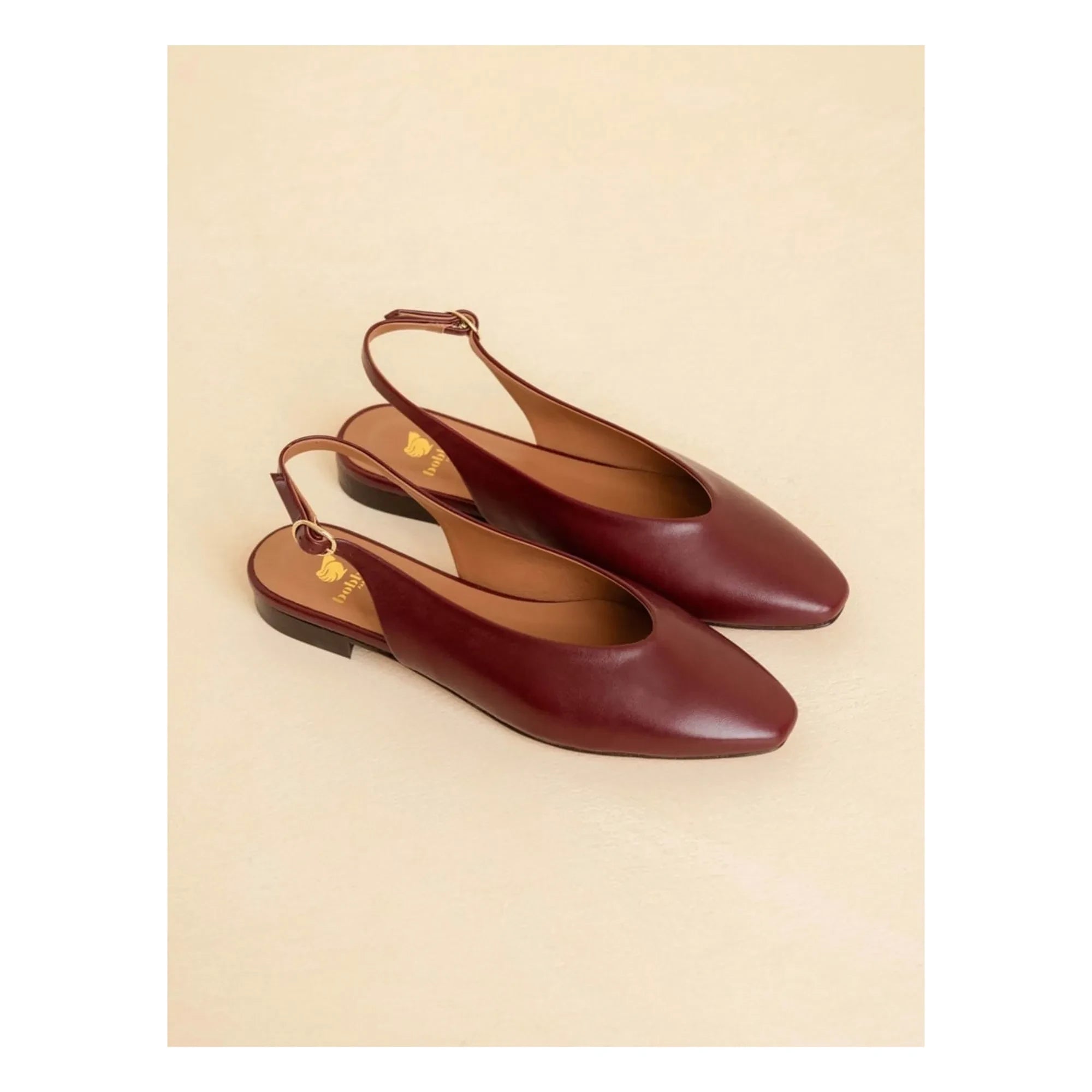 Bobbies - Anouk Leder-Ballerina | Granatrot
