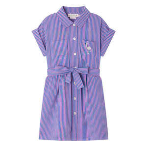 Bonpoint - Gisèle Gestreiftes Kleid aus Bio-Baumwolle | Mauve