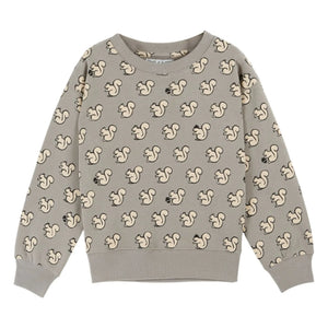Emile et Ida - Eichhörnchen Bio-Baumwoll-Sweatshirt | Grau