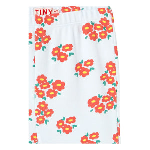 Tinycottons - Schlaghose aus geripptem Bio-Baumwolle mit Blumenmuster | Hellblau