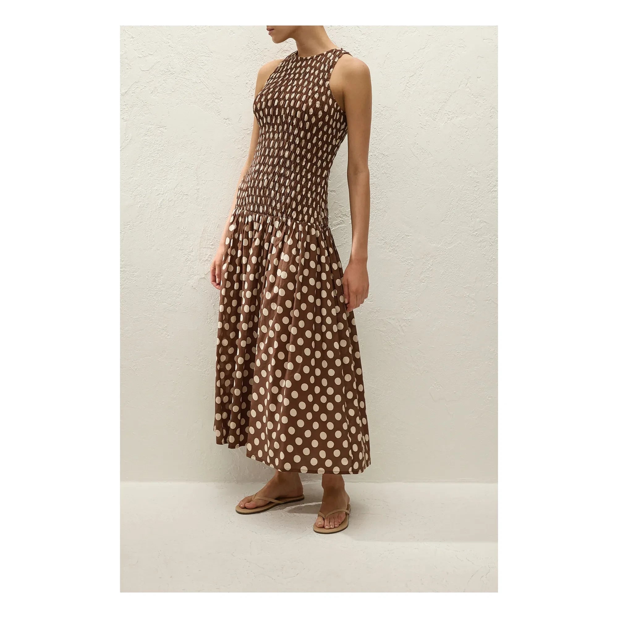 Faithfull the Brand – Luisa Baumwoll-Pünktchenkleid | Chocolate