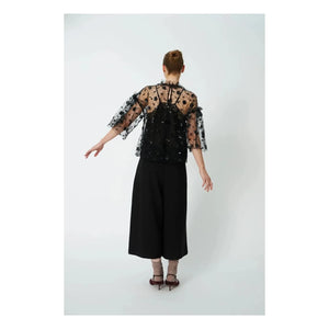 Stella Nova - Pailletten Bluse | Schwarz