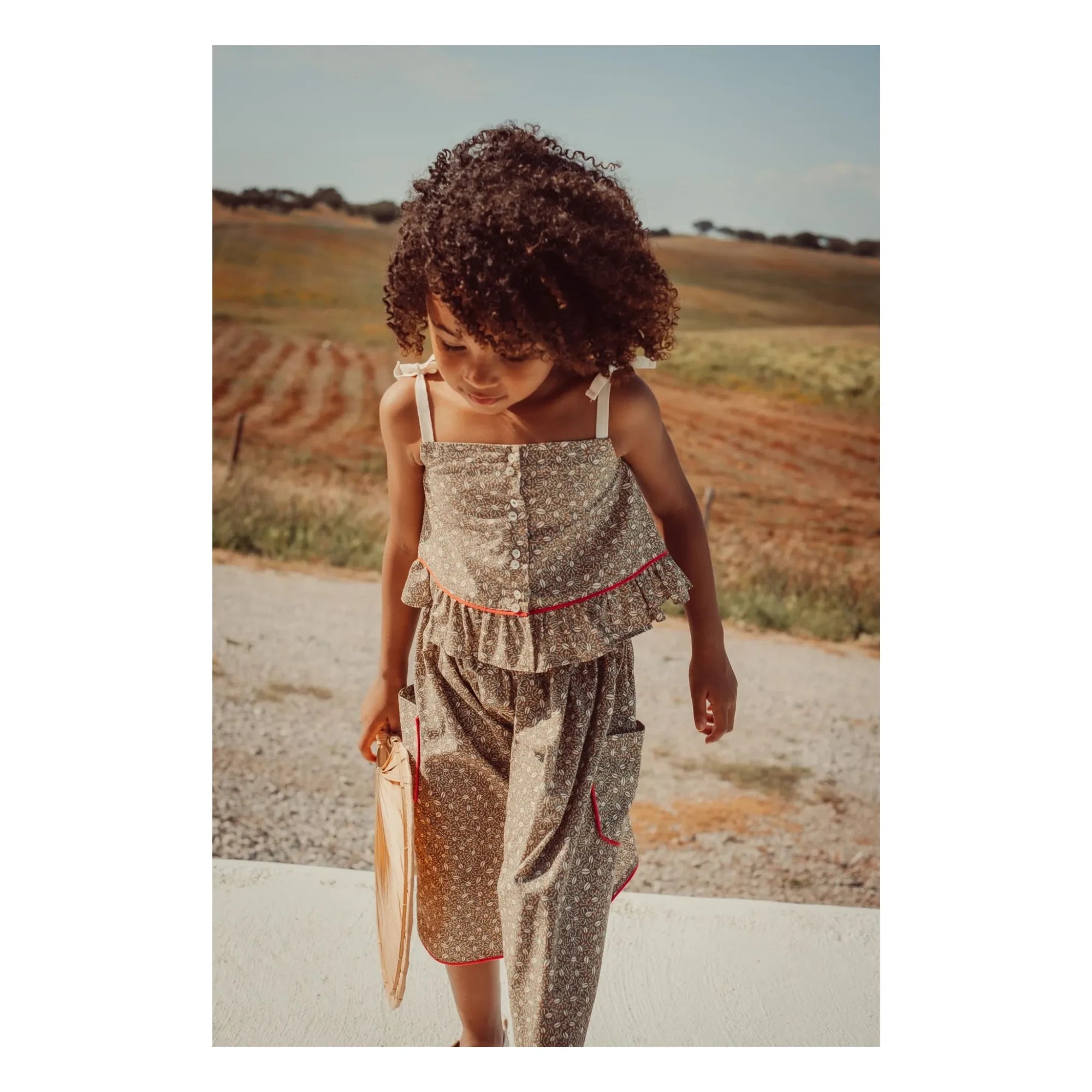 THE LiTTLE POETS - Rosalia Nature Bio-Baumwoll-Crop-Top | Khaki Braun