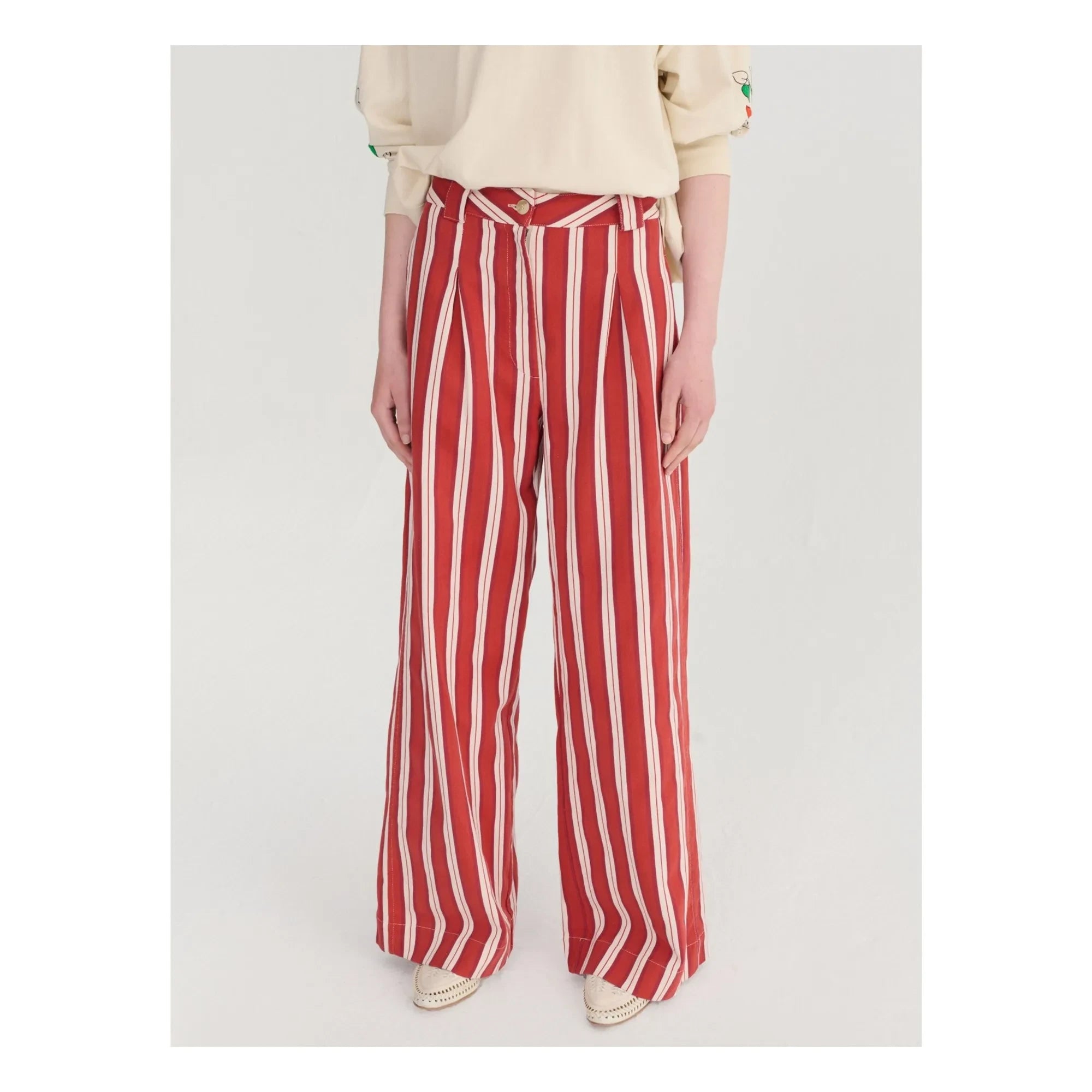 Bobo Choses - Gestreifte Baumwollhose | Rot