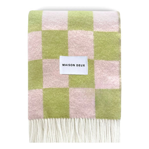 Maison Deux - Damier Wolldecke | Anisgrün