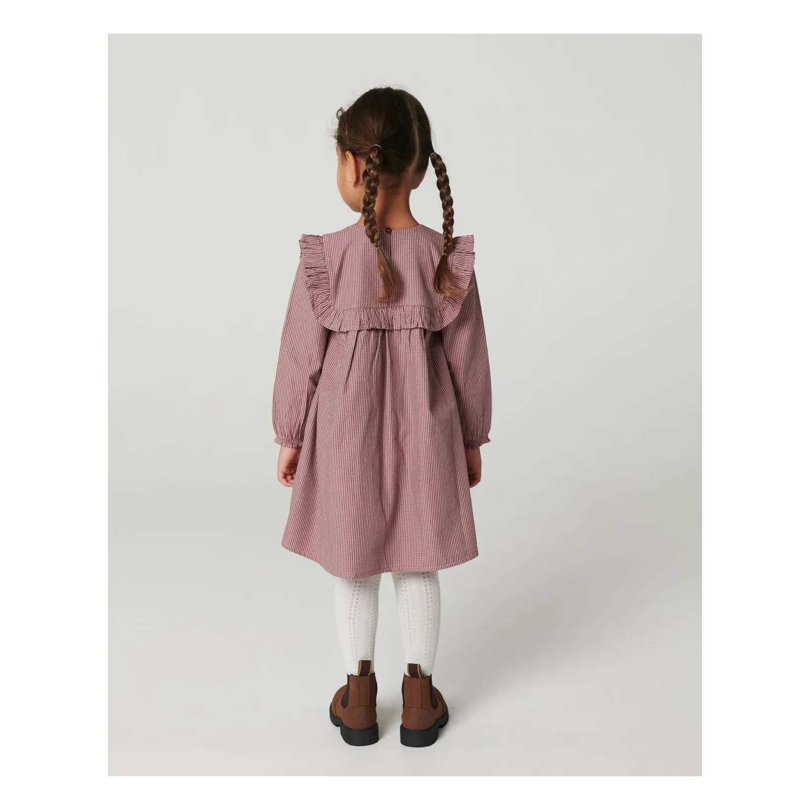 Copenhagen Colors - Besticktes kariertes Kleid | Rosa