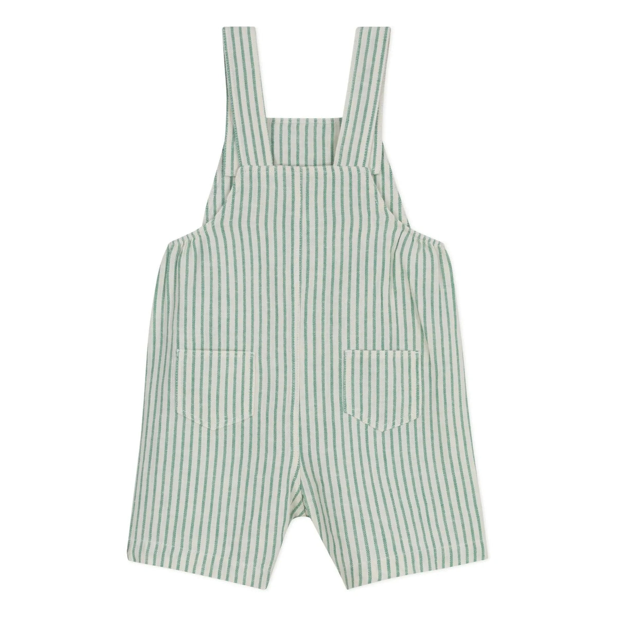 Petit Bateau - Gestreifter Leinen-Kurzlatzhose | Grün