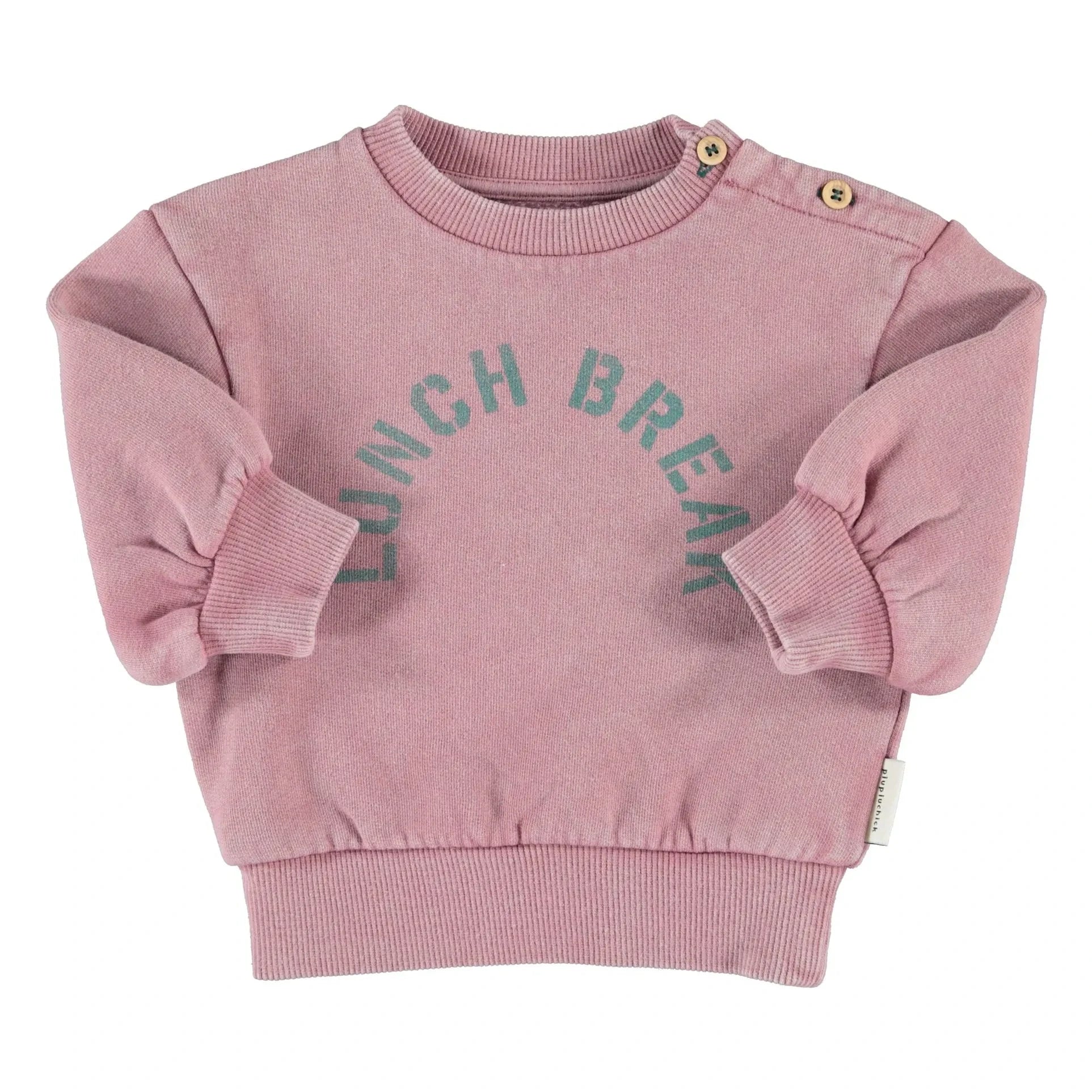 Piupiuchick - Lunch Break organik pamuklu sweatshirt | Pembe