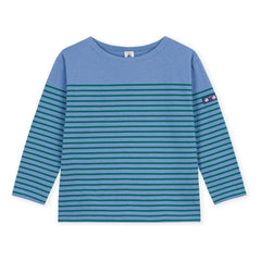 Petit Bateau - Düz Tişört Marinière Organik pamuk | Mavi