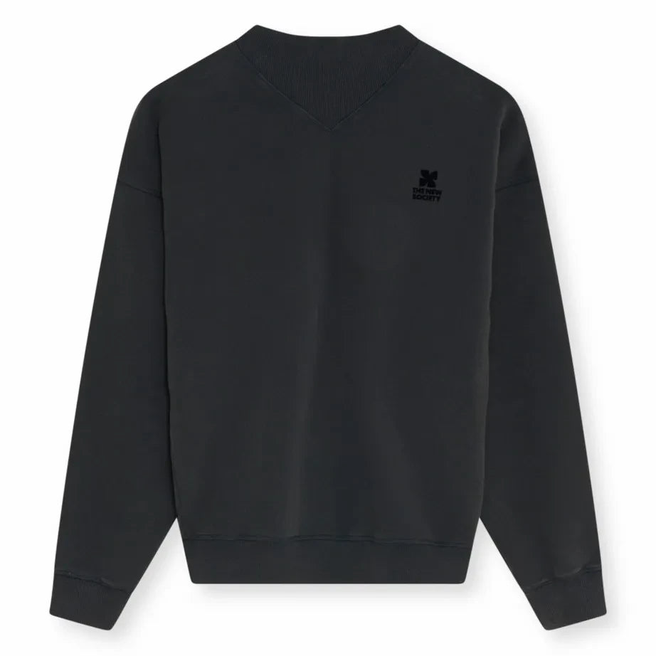 the new society - Pamuk Logolu Sweatshirt | Koyu gri