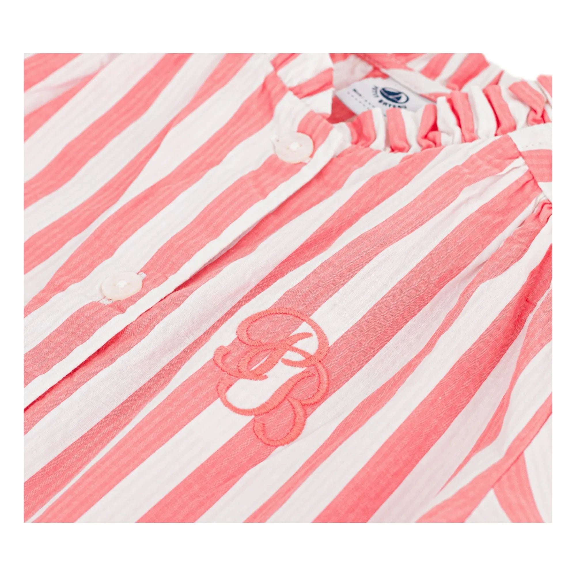Petit Bateau - Gestreifte Bluse aus Bio-Baumwolle | Koralle