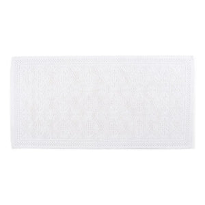 Haomy - Baumwoll-Badematte mit geprägtem Muster 55x110cm | Weiß