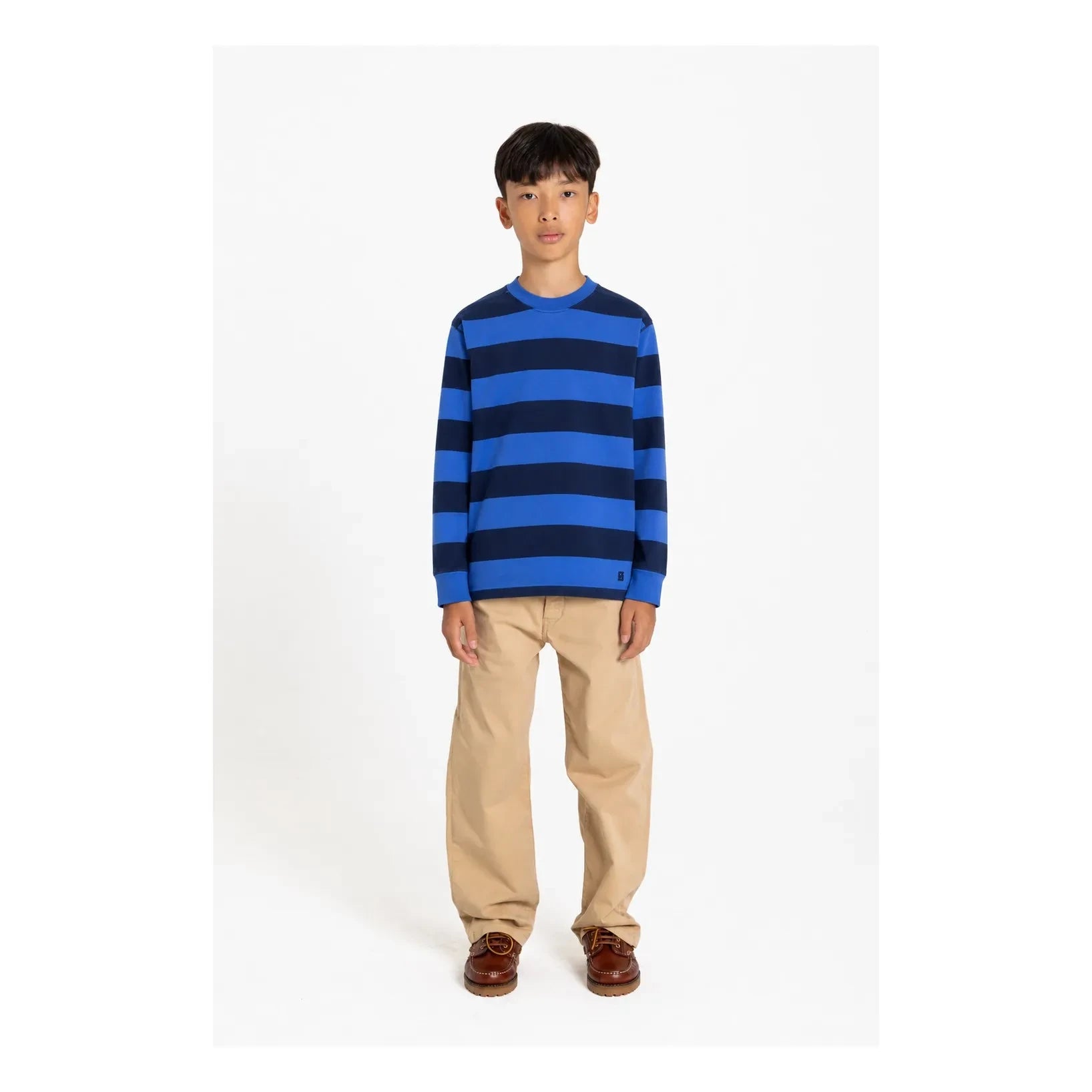 Smallable Kid - Favio Çizgili Organik Pamuklu Sweatshirt | Elektrik mavisi