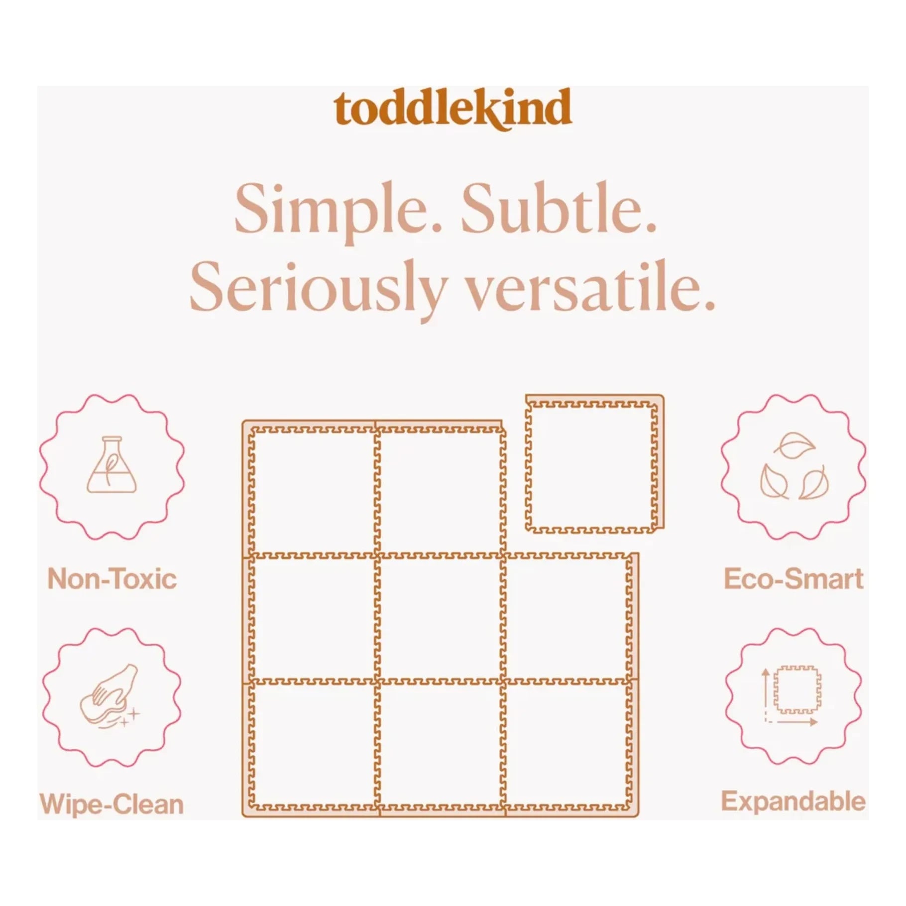 Toddlekind - Wilde modulare Spielmatte | Puderrosa