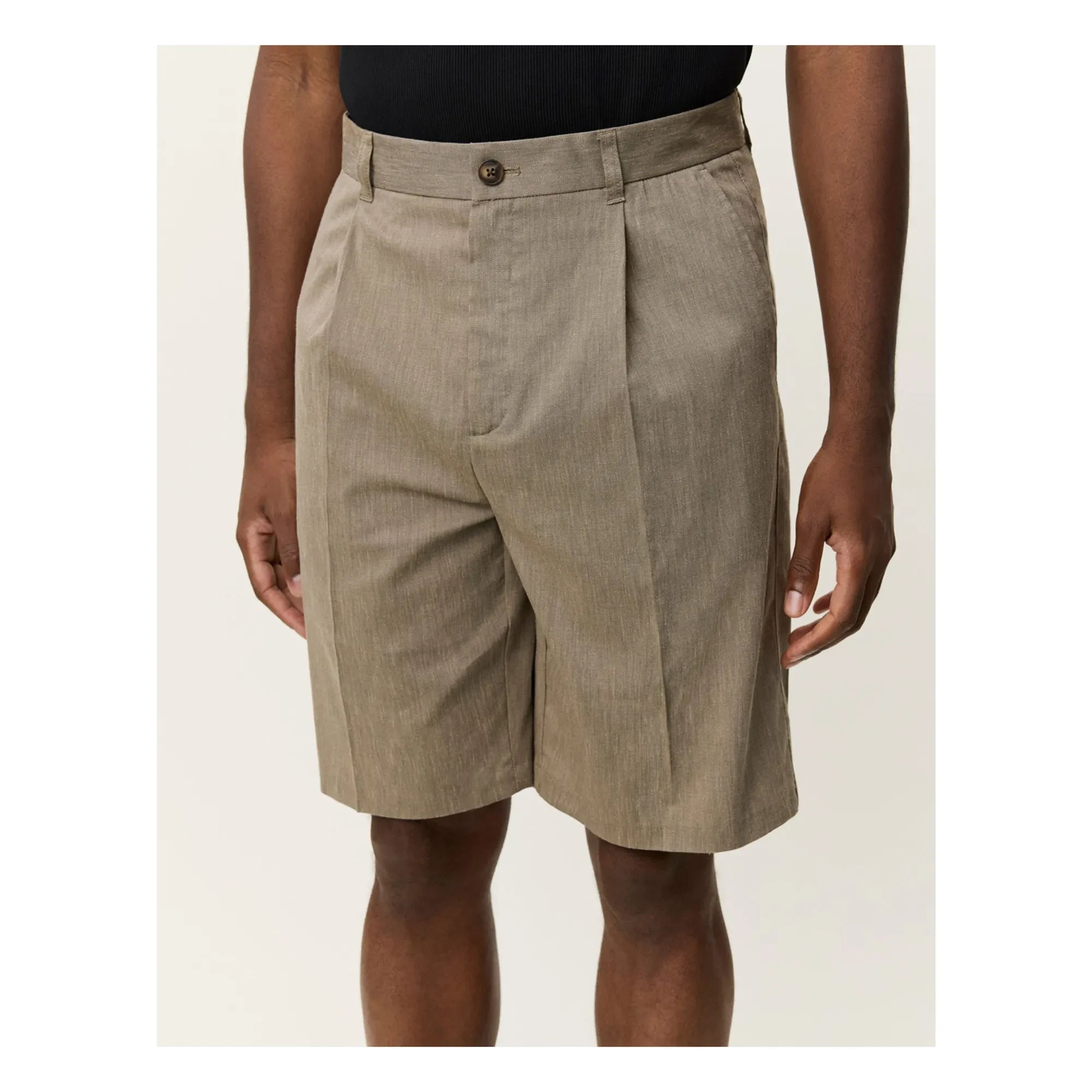 Les Deux – Plissierte Reece Shorts | Grün