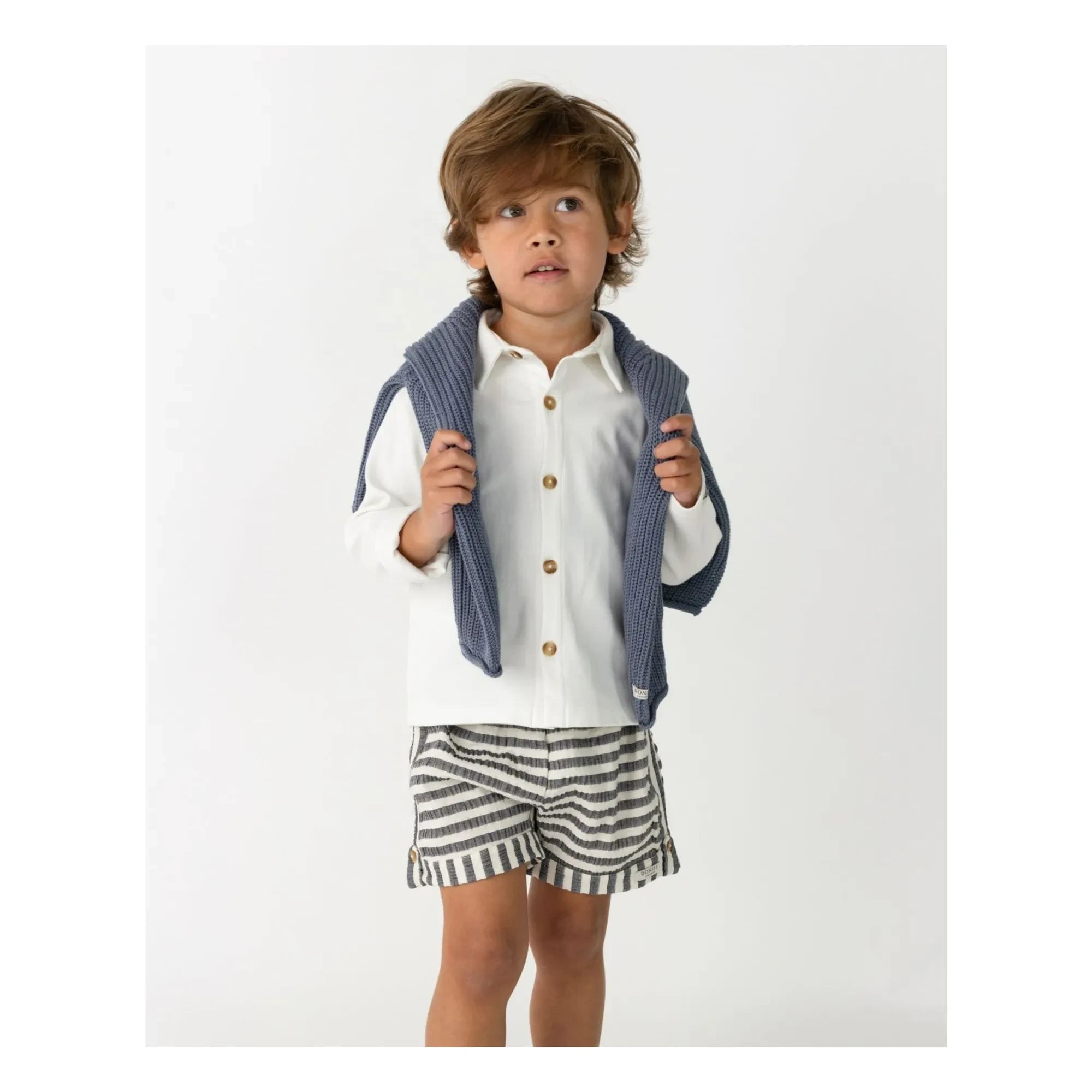 Donsje – Kaatio Gestreifte Shorts aus Bio-Baumwolle | Marineblau