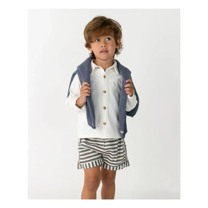 Donsje – Kaatio Gestreifte Shorts aus Bio-Baumwolle | Marineblau