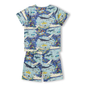 Molo - Bale Wal Organische Baumwoll-Pyjama-Shorts | Blau