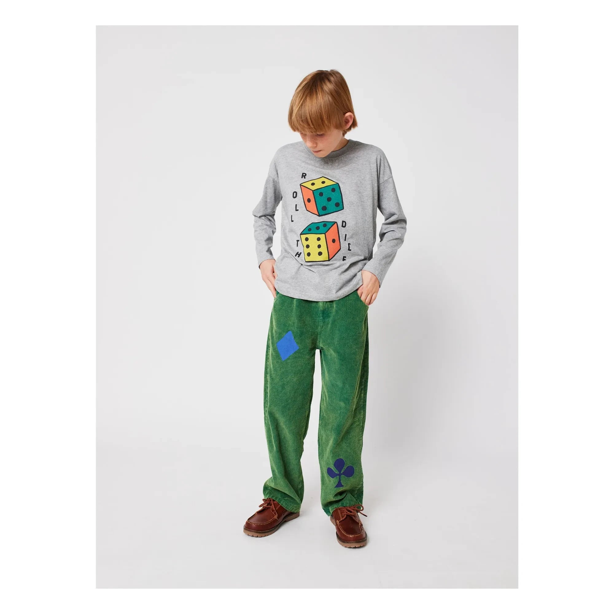 Bobo Choses - Roll The Dice Langarmshirt Bio-Baumwolle | Grau meliert