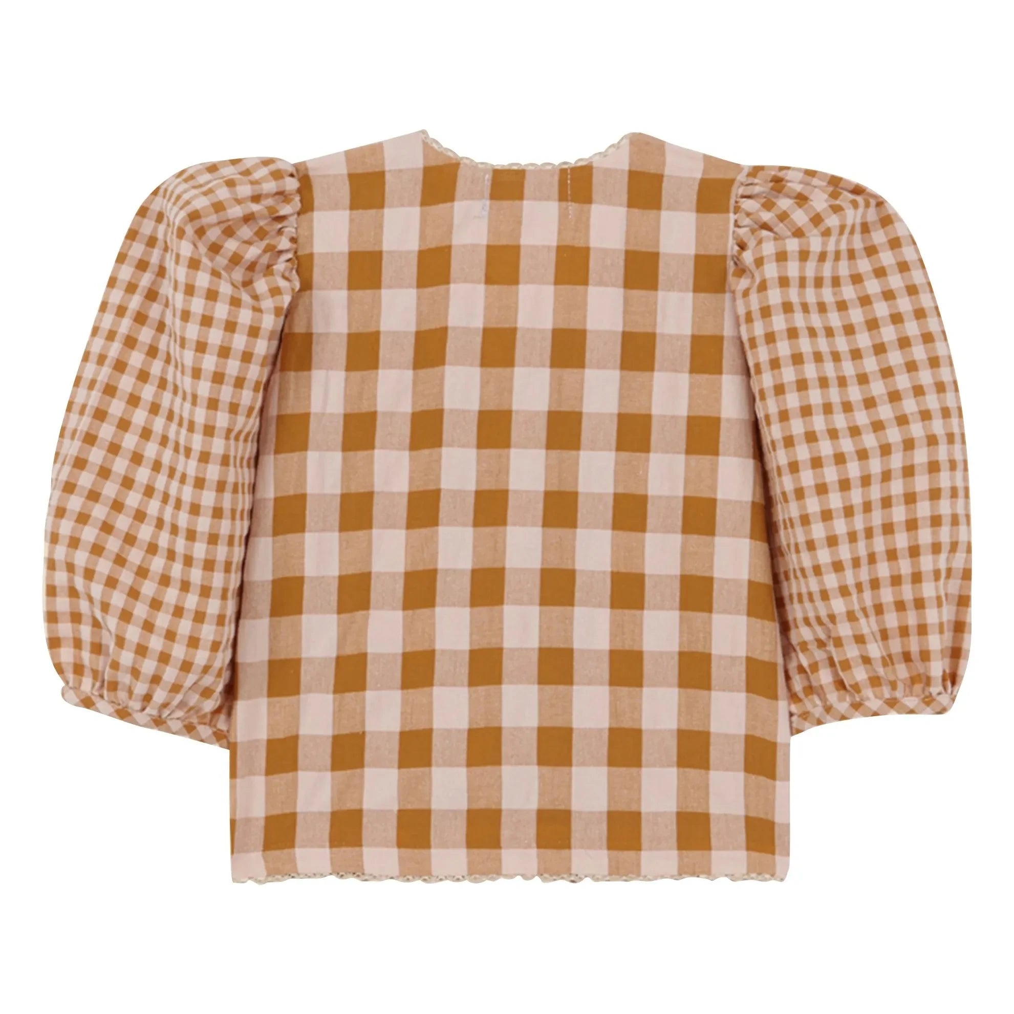 birinit - Vichy Bio-Baumwollbluse | Karamell