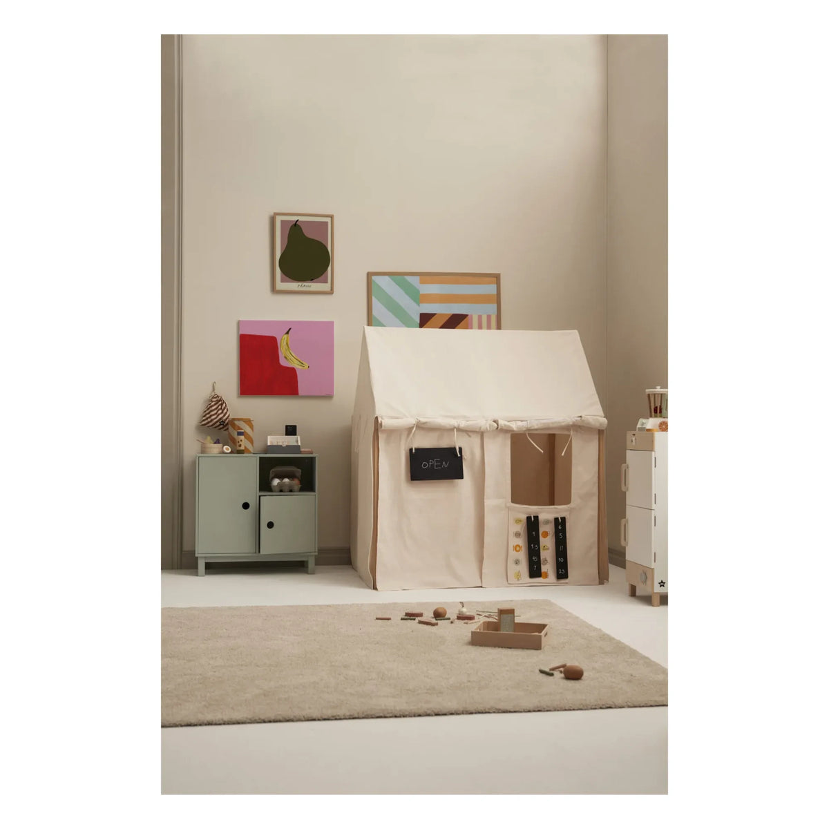 Kid's Concept - Haus aus Baumwolle und Holz | Gebrochenes Weiß