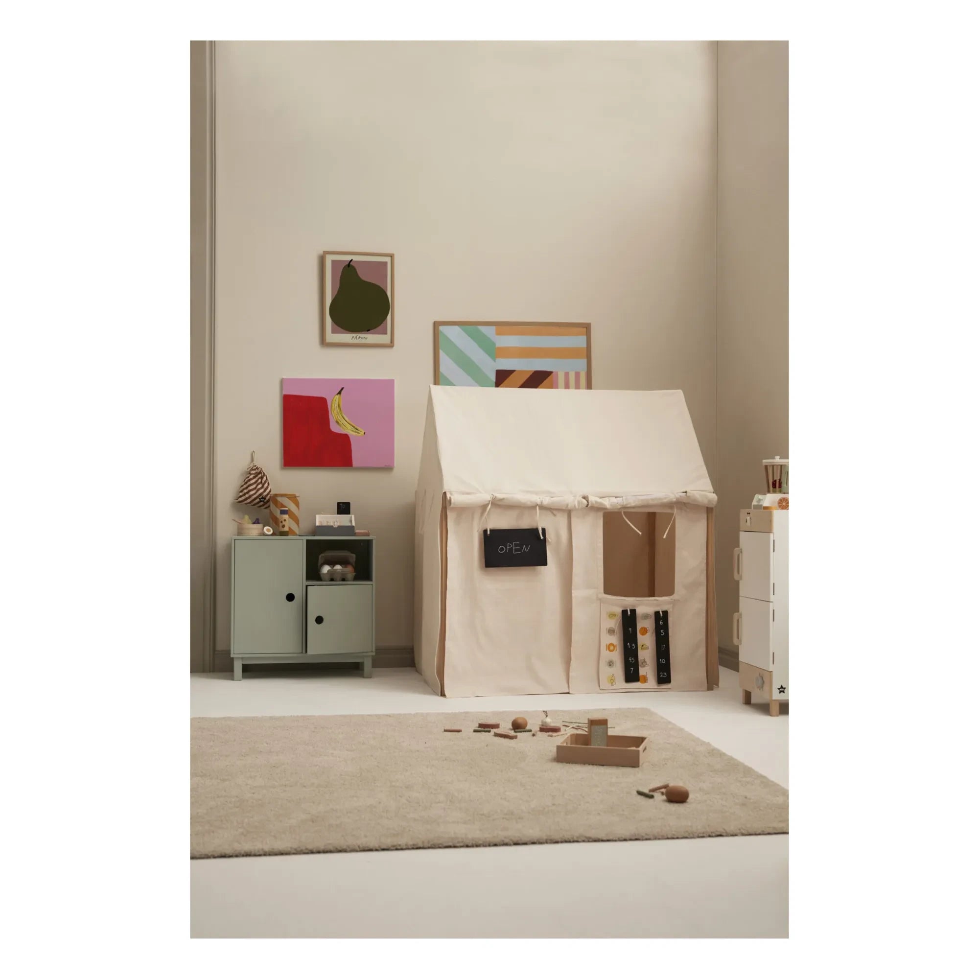 Kid's Concept - Haus aus Baumwolle und Holz | Gebrochenes Weiß